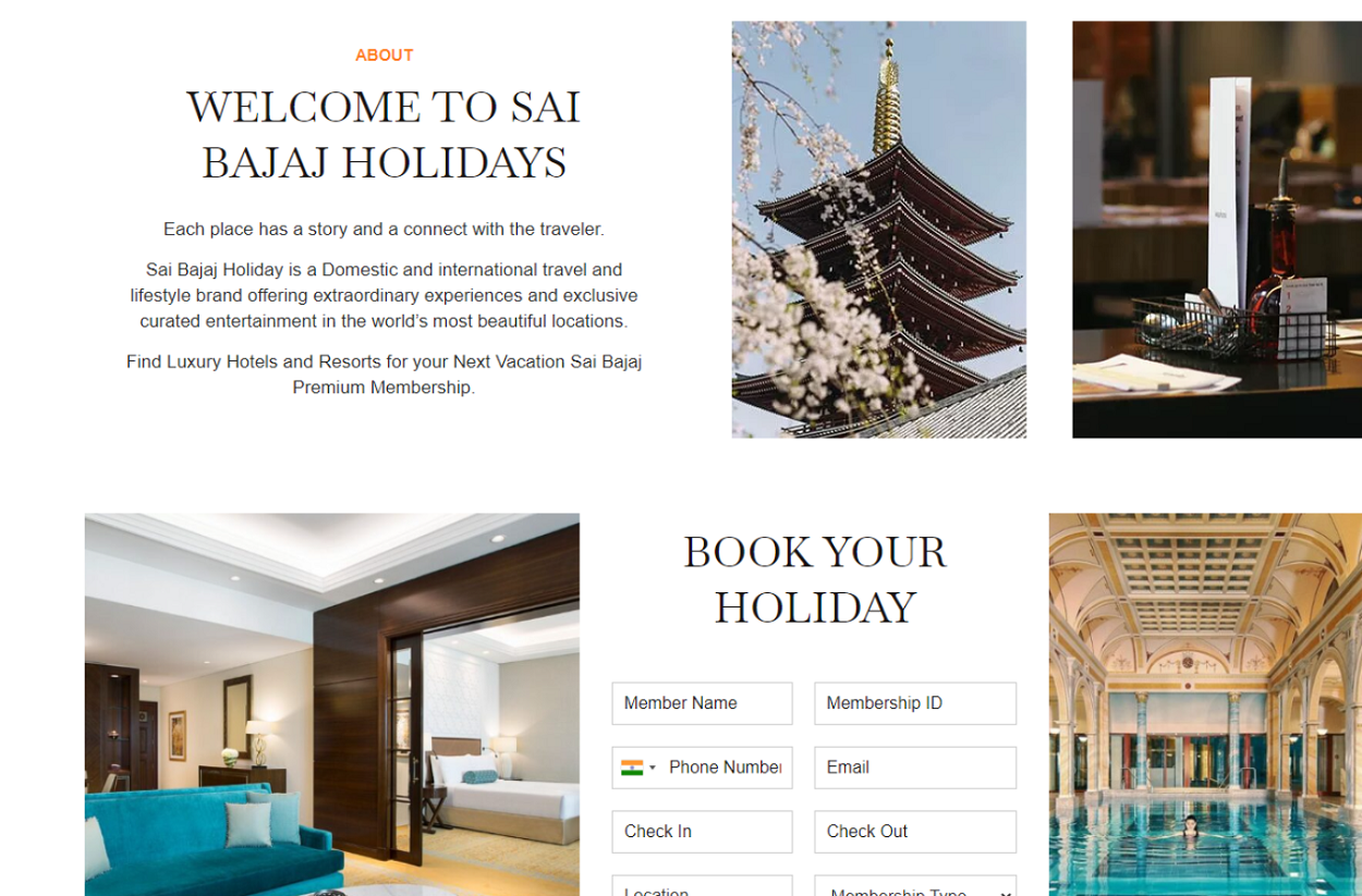 Sai Bajaj Holiday SEO optimized Website