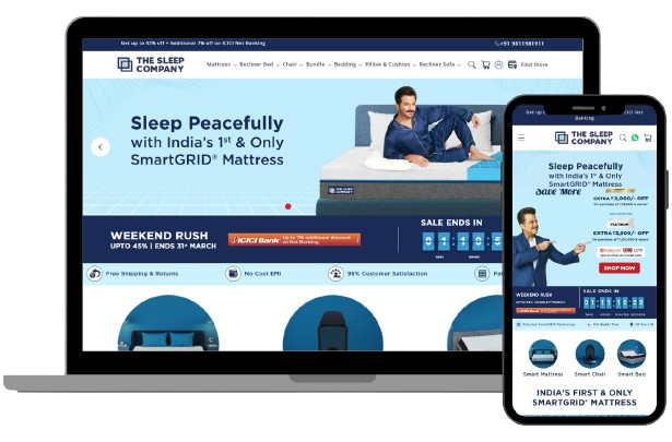 The Sleep Company mobile friendly website